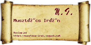 Musztács Irén névjegykártya